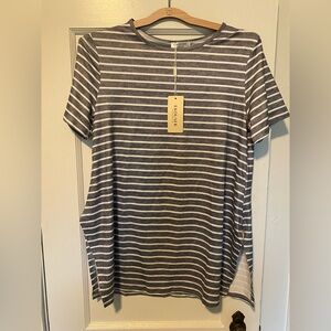 Striped Maternity Shirt side slit